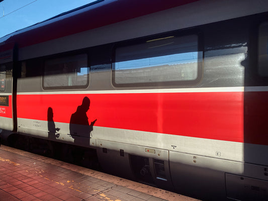 Two Shadows on Red